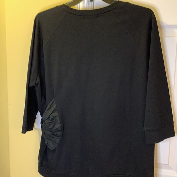 Cherish size large three-quarter sleeve unique black top with Large Bow detail - Picture 2 of 9